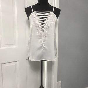 Cross cross lace cami tank
